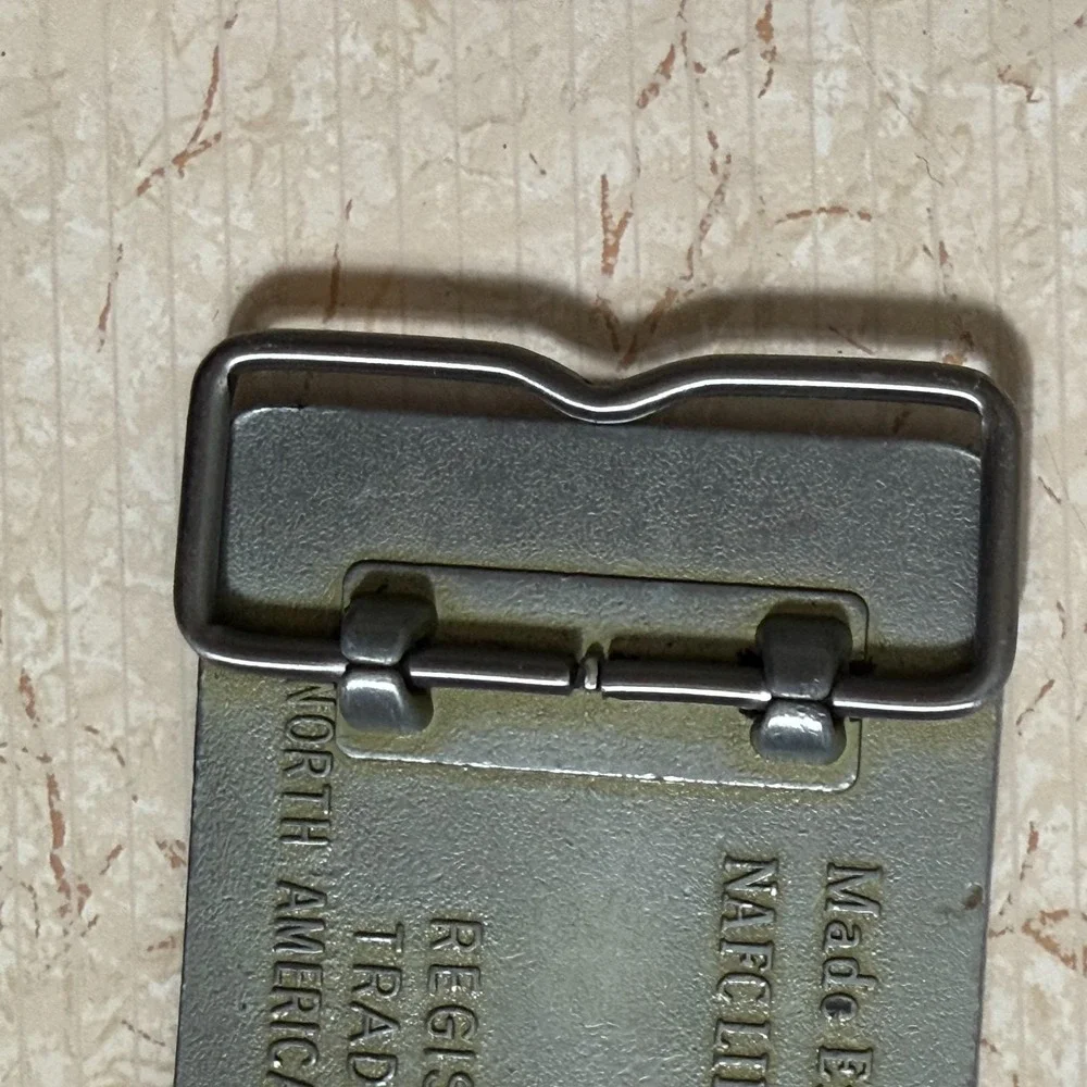 Vtg North‎ American Fishing Club Life Member Belt Buckle Engraved Name